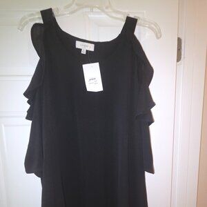 Umgee Black Cold Shoulder Top XL